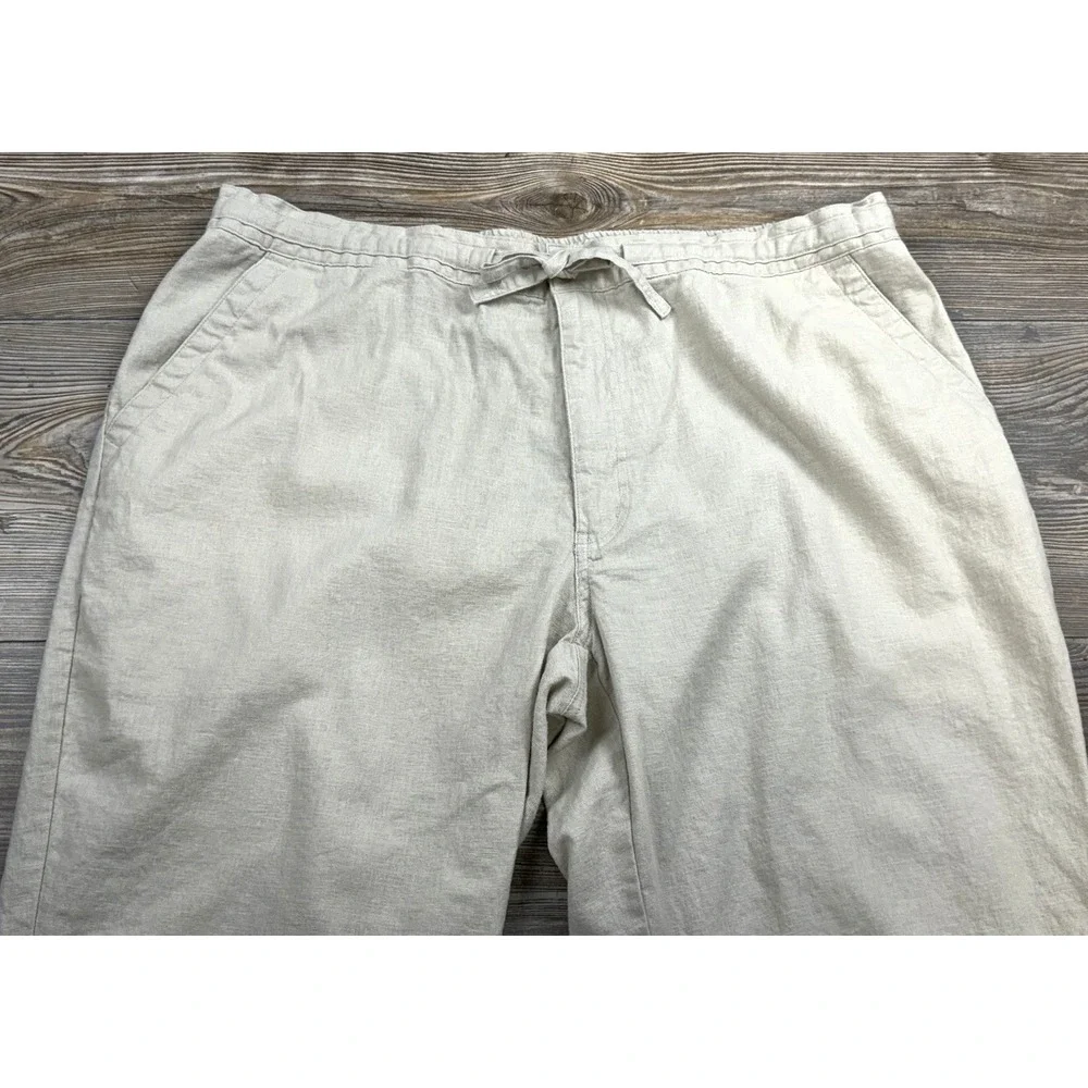 Cubavera Pants Mens L Beige Linen Blend‎ Resort Beach Casual Trousers 38x29